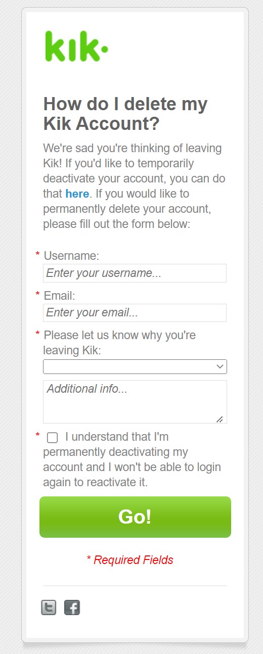 optager højen Arab How to delete your Kik Messenger account - Android Authority