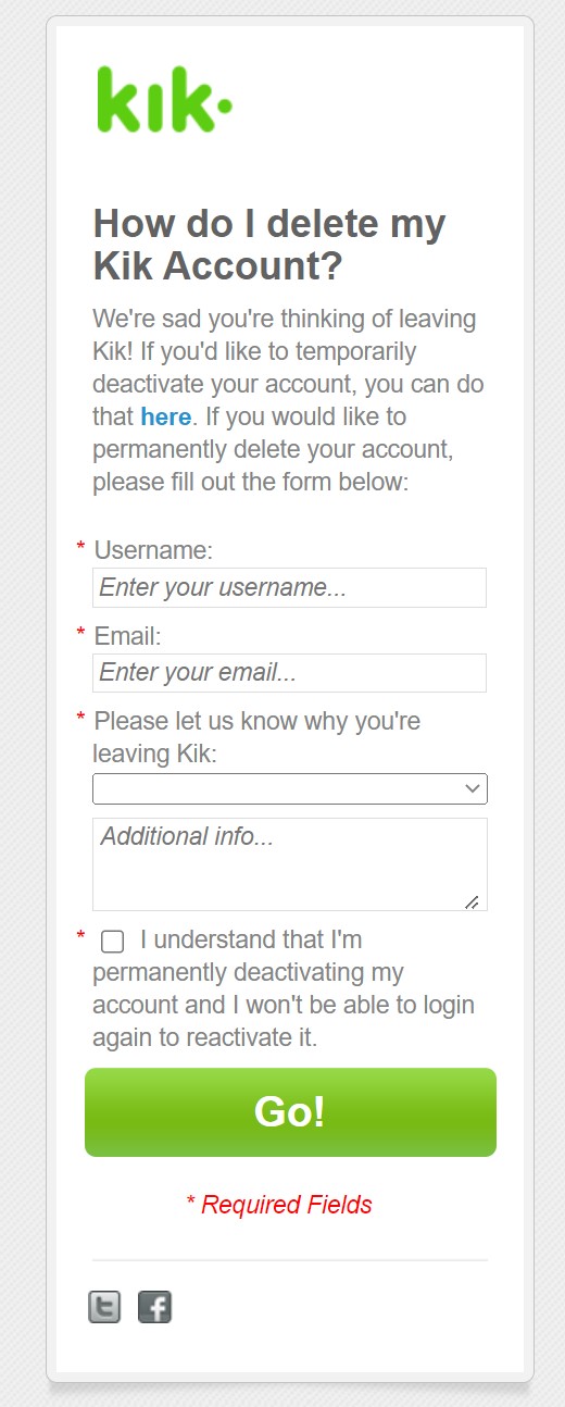 delete kik account