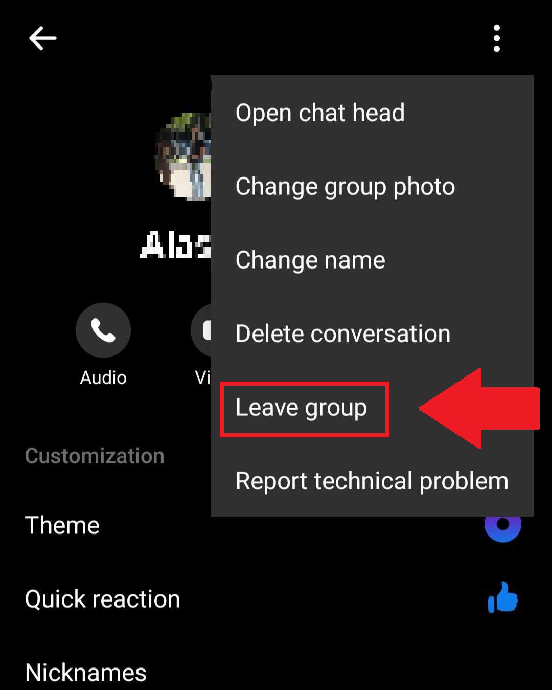 facebook messenger leave group