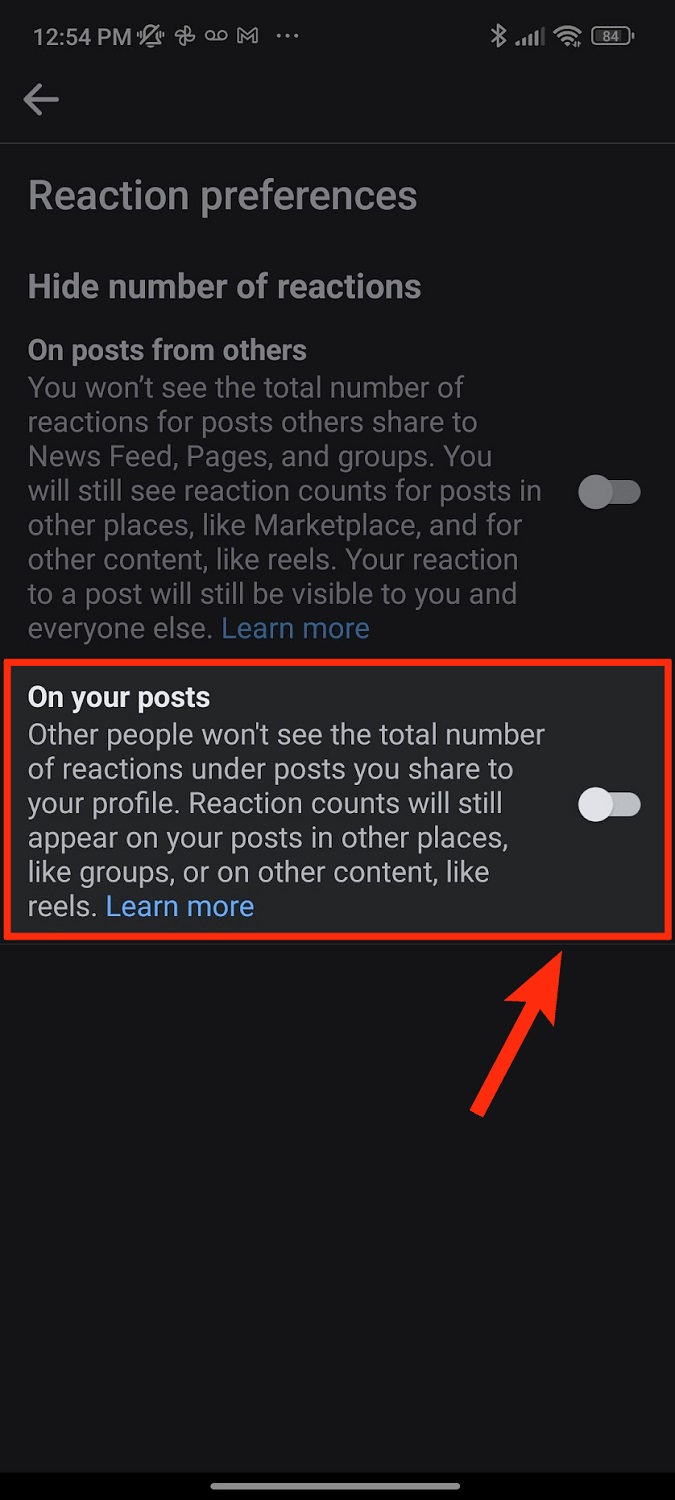 facebook mobile tap on your posts