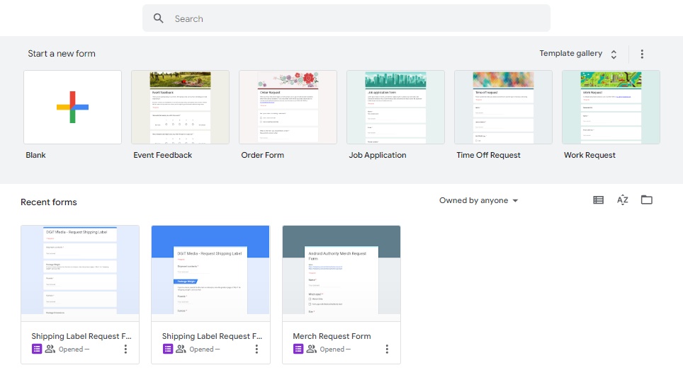 google forms first page 1
