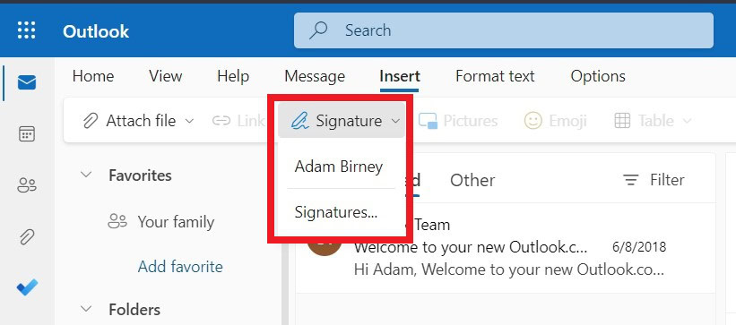 import outlook signature