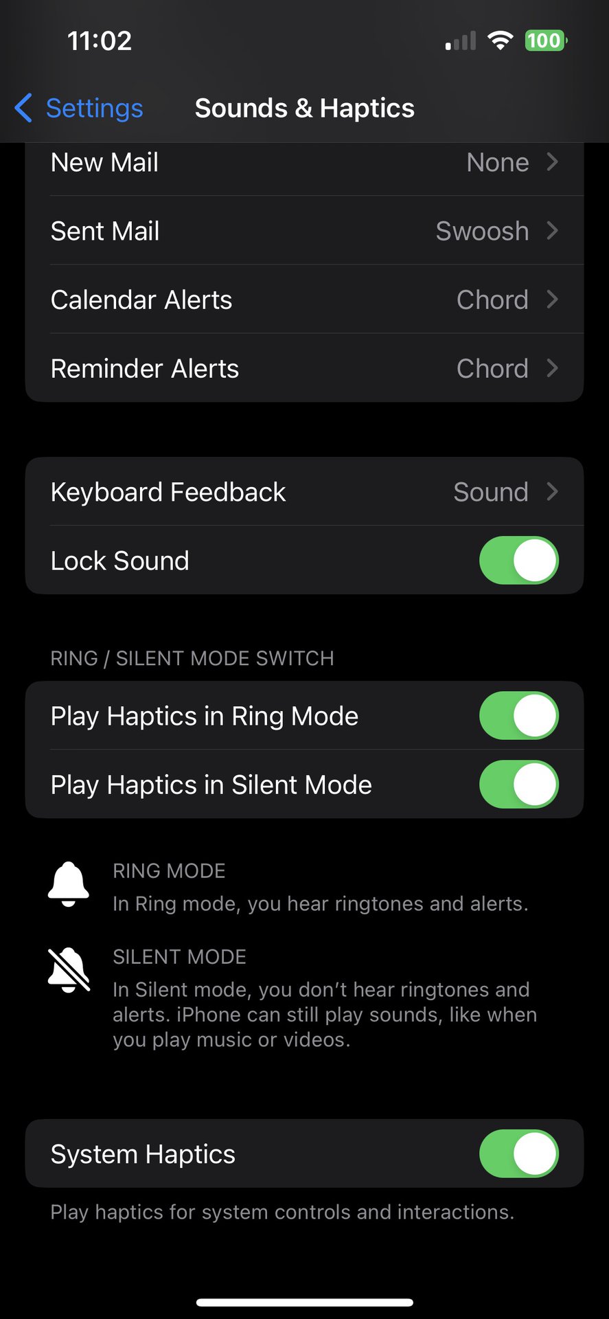 iphone sounds and haptics