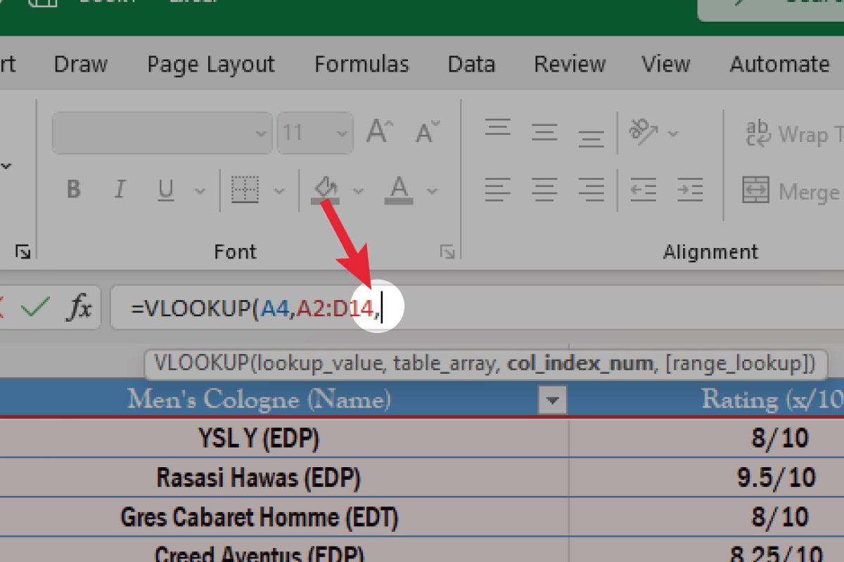 microsoft excel type a comma