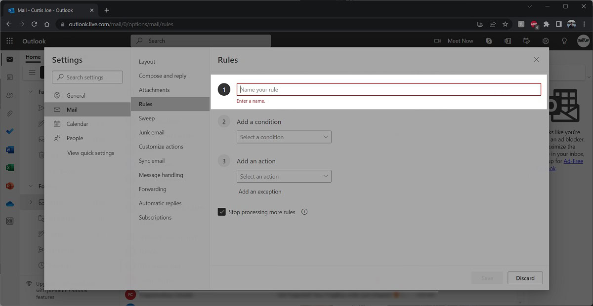 name your rule outlook website