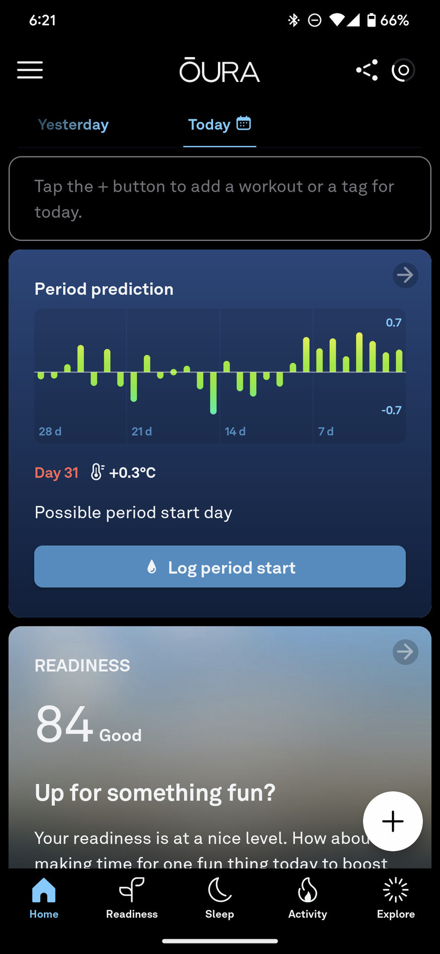 oura app period prediction