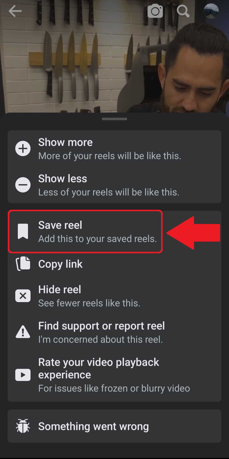 save facebook reel mobile
