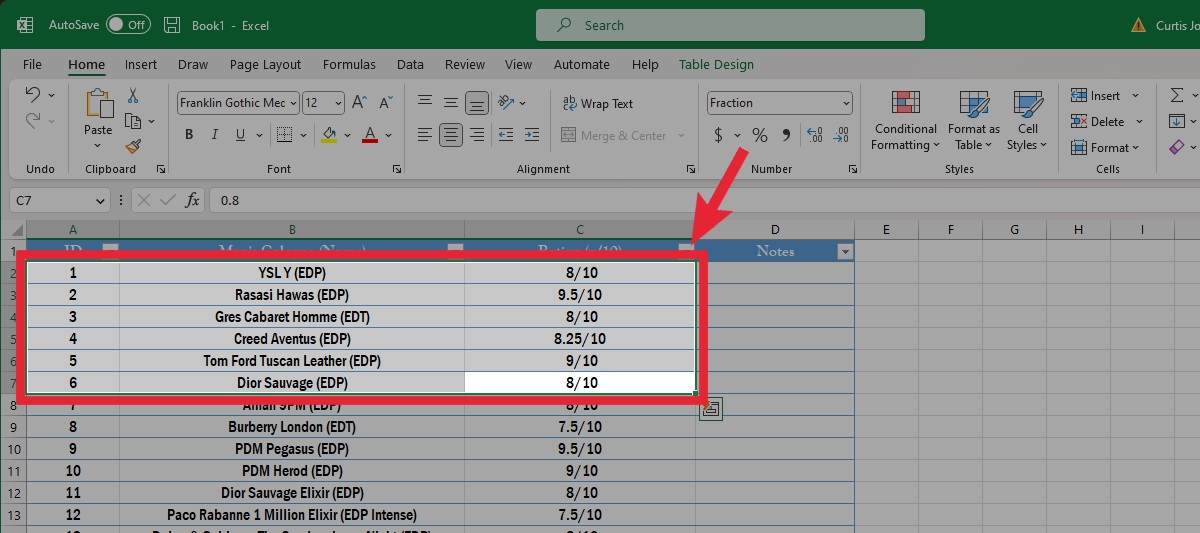 select all relevant boxes excel