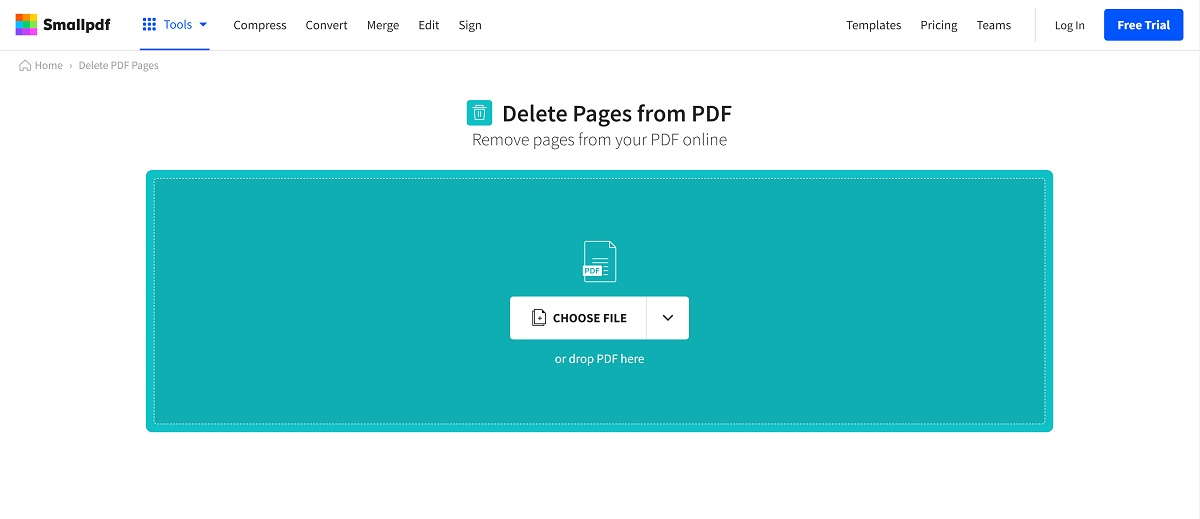 smallpdf delete pages pdf