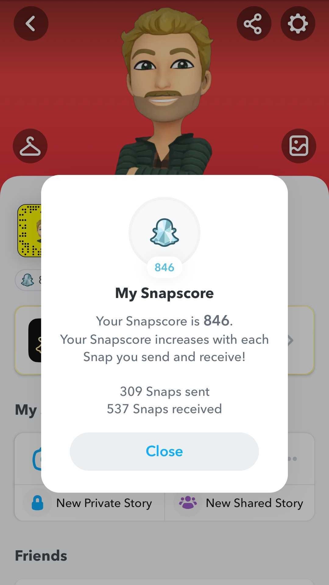 snapchat profile my snap score