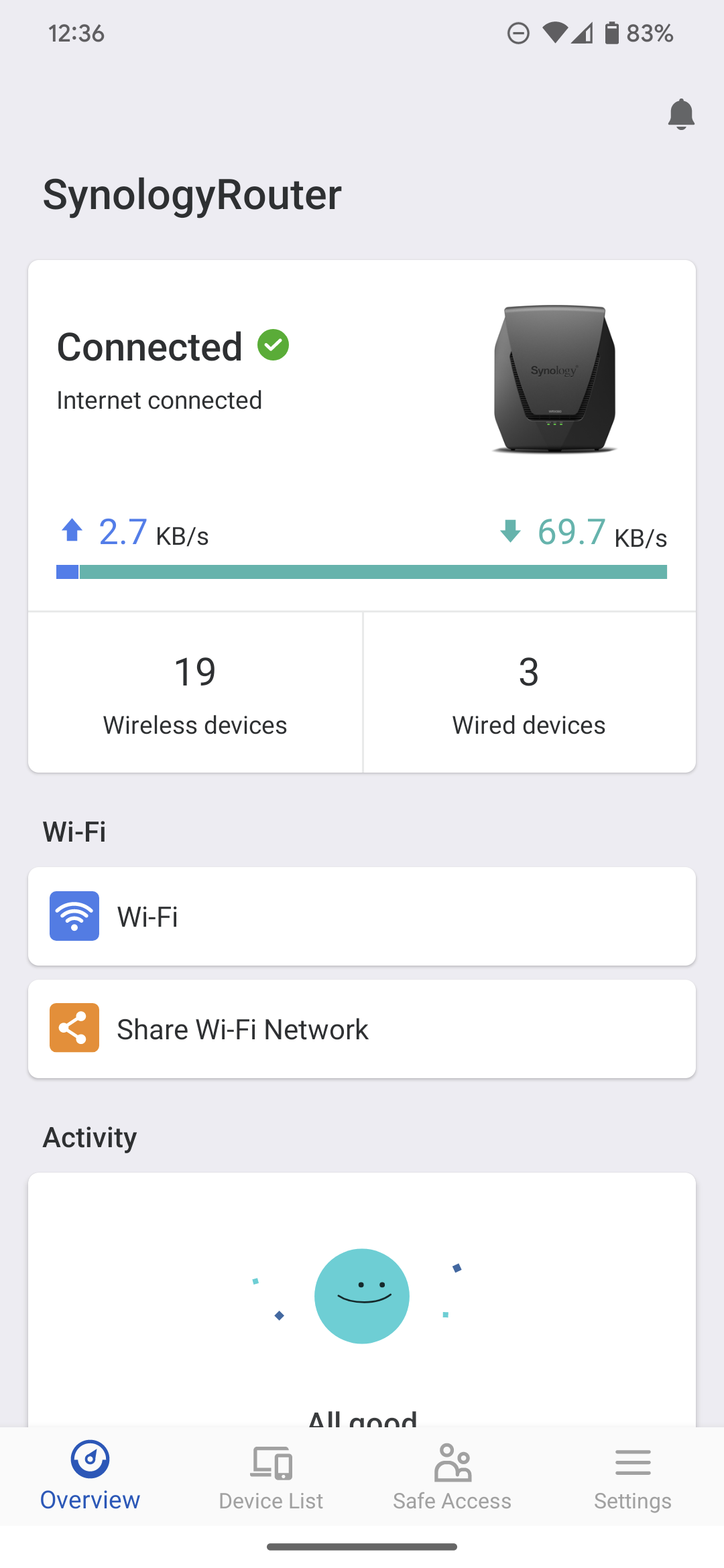 synology ds router app home screen