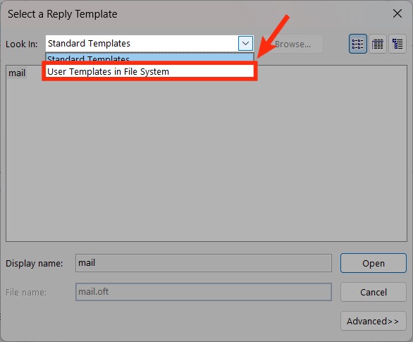 use templates in file system