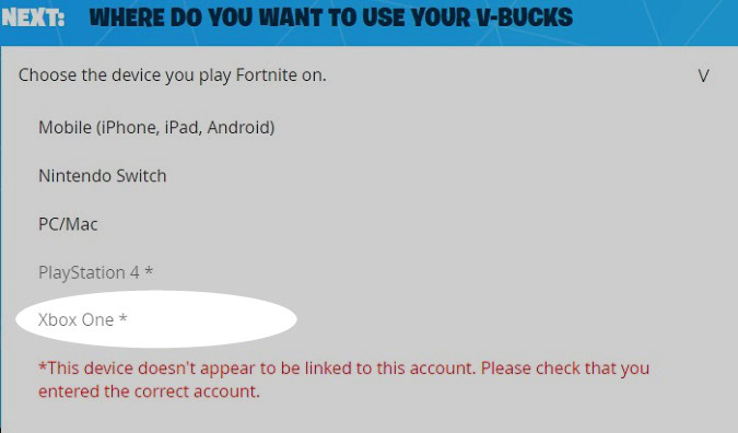 use vbucks microsoft xbox