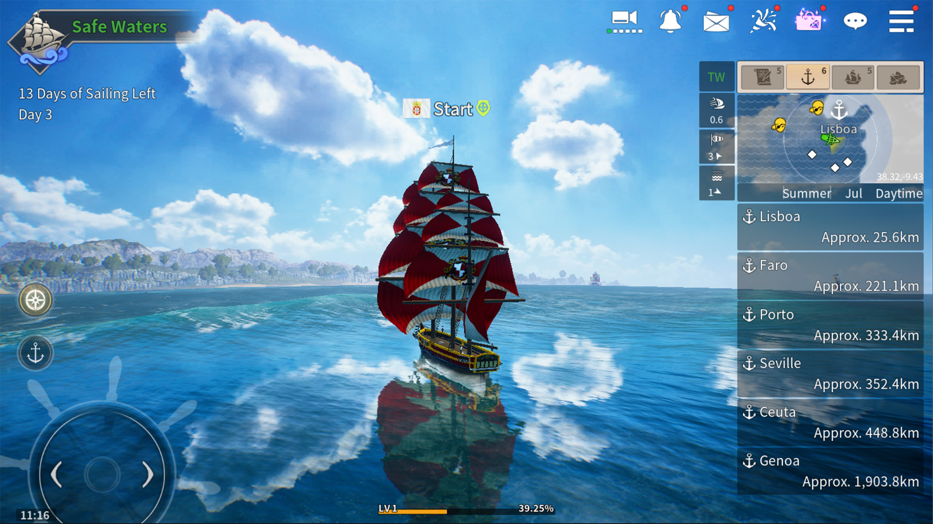 Captura de pantalla de AAW Uncharted Waters Origin