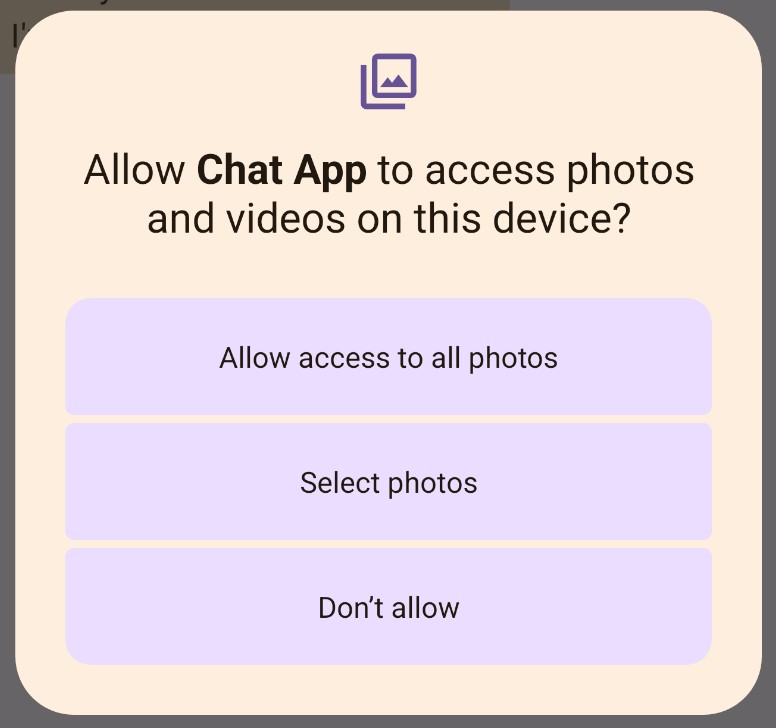 Android 14 Select Photos Access