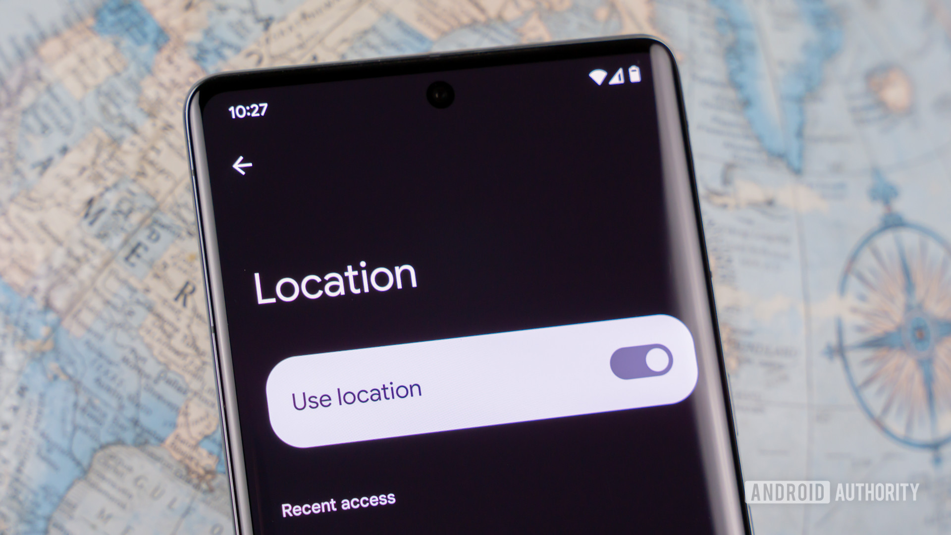 Android location services menu stock photo 1