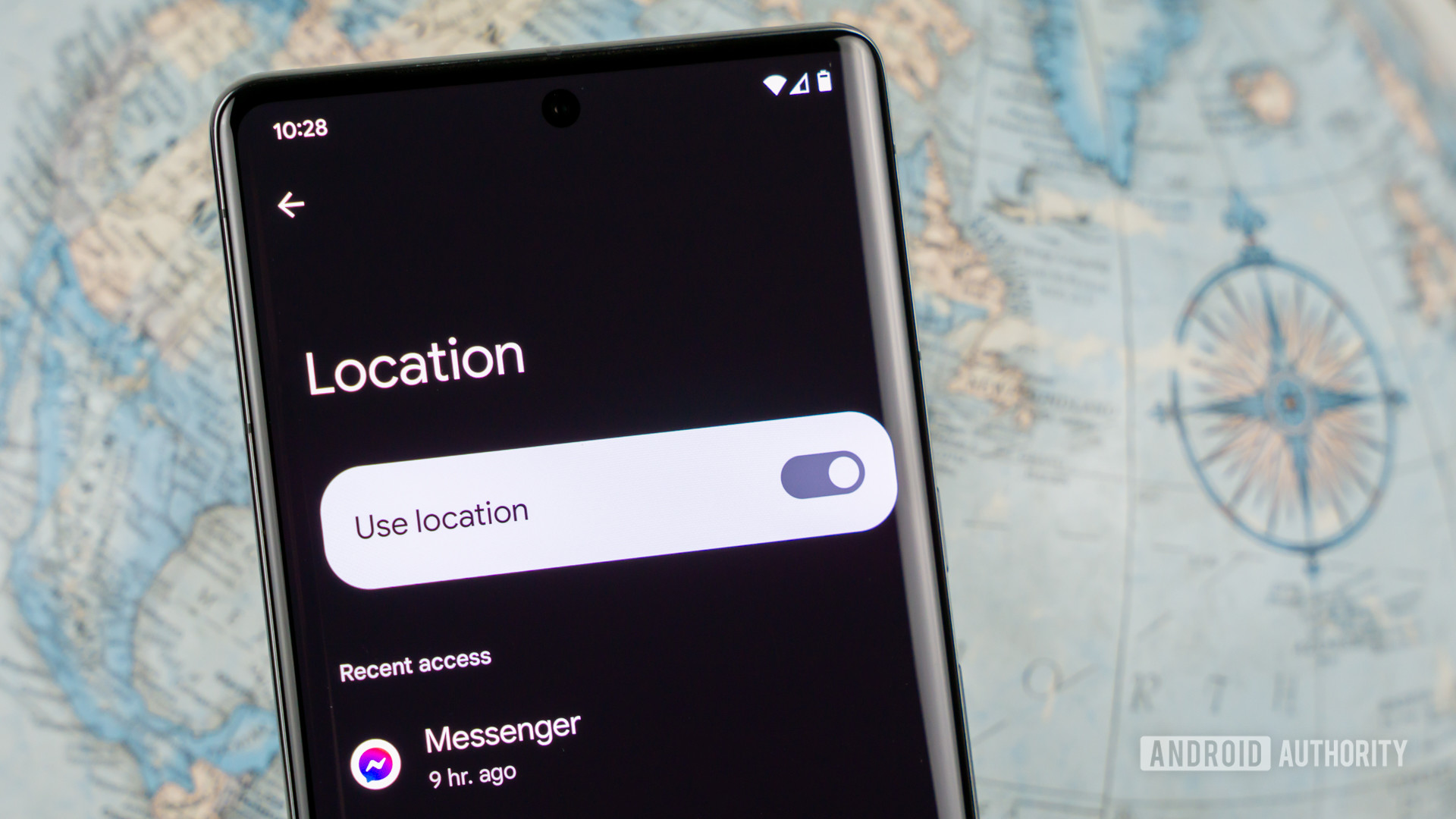 Android location services menu stock photo 3