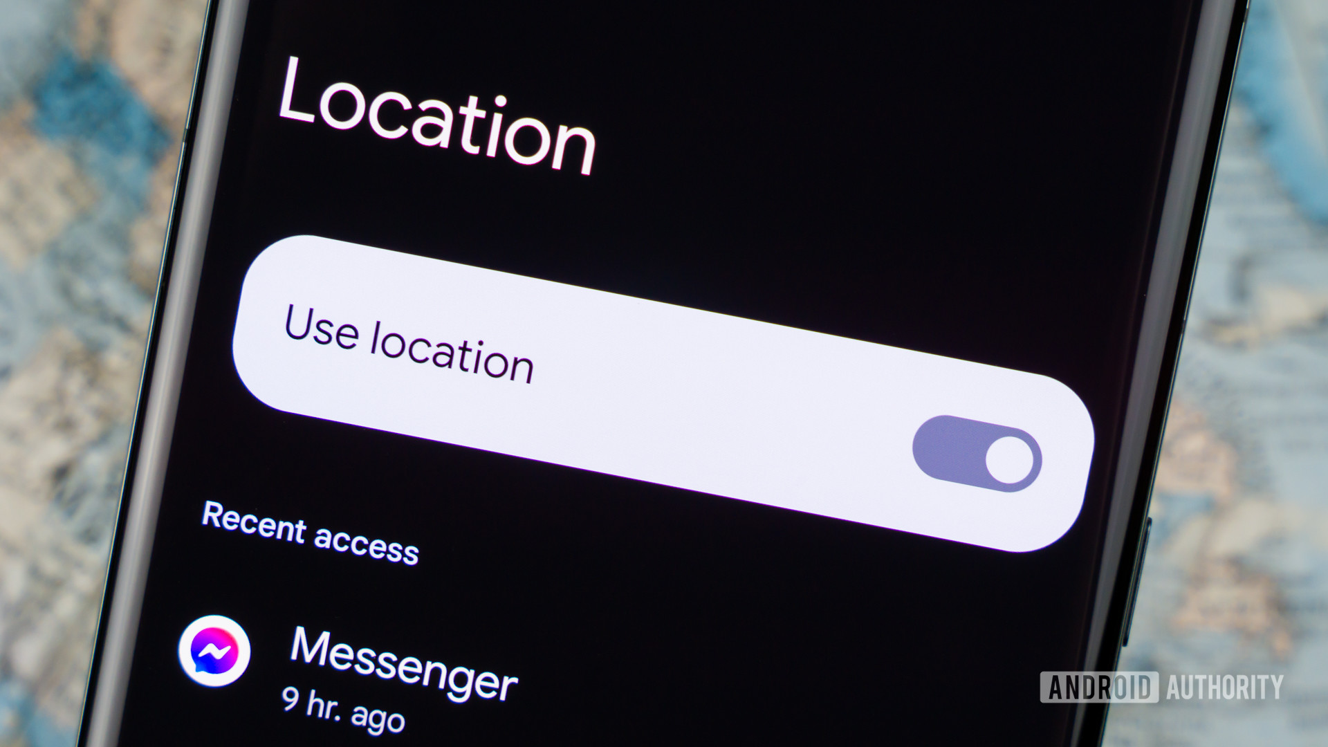 Android location services menu stock photo 4