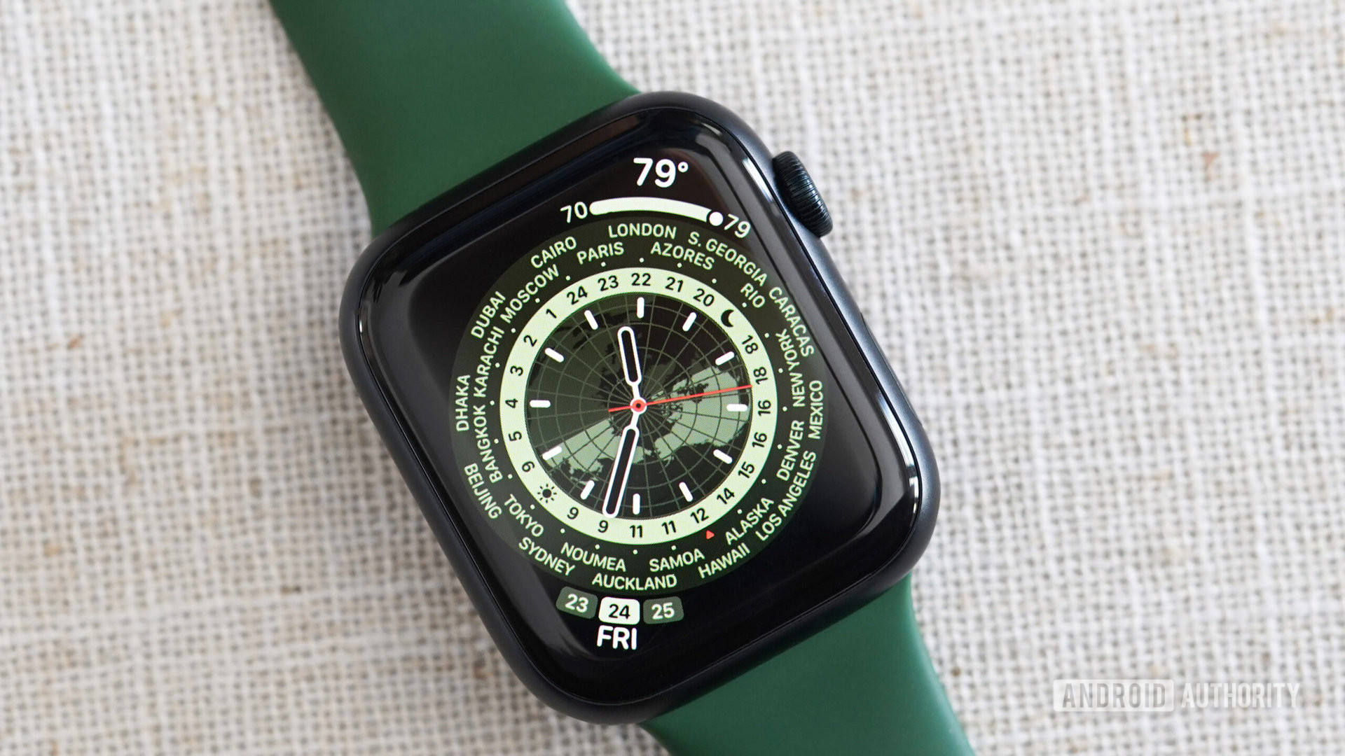 Reloj mundial de la cara del Apple Watch