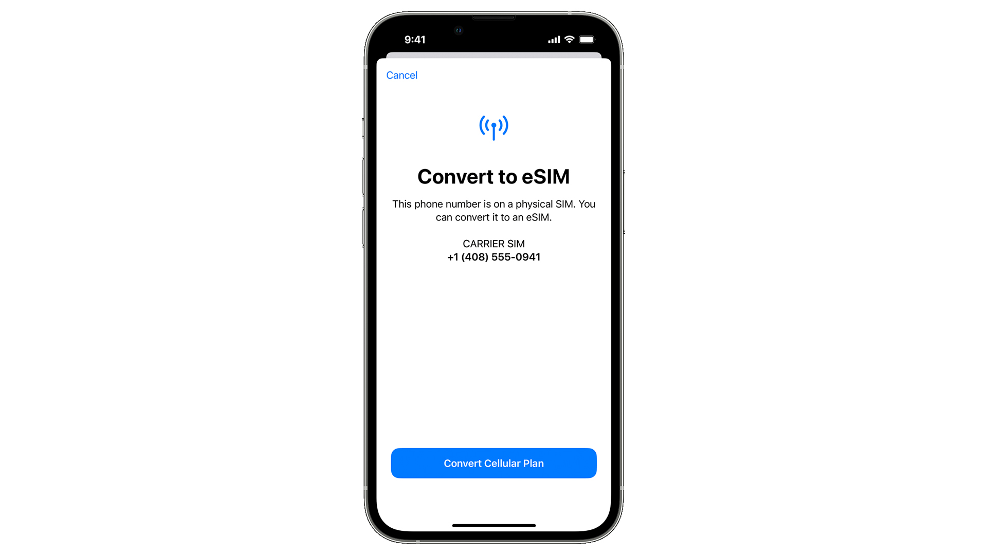 Converting SIM to eSIM on iPhone