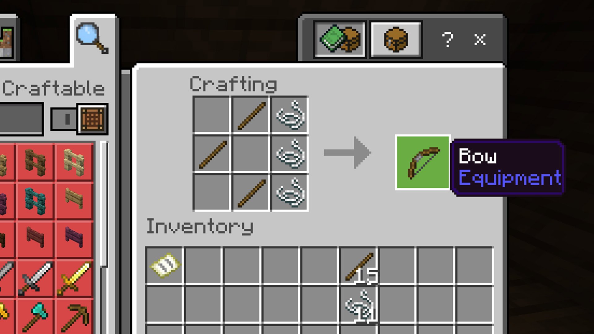 Craft a Bow Minecraft