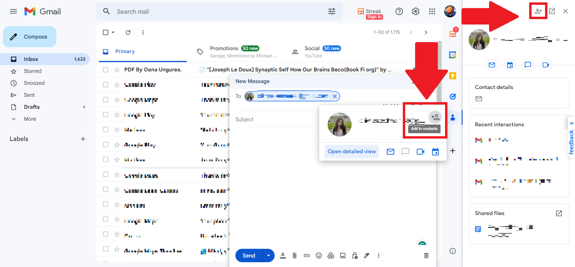 Gmail add contact