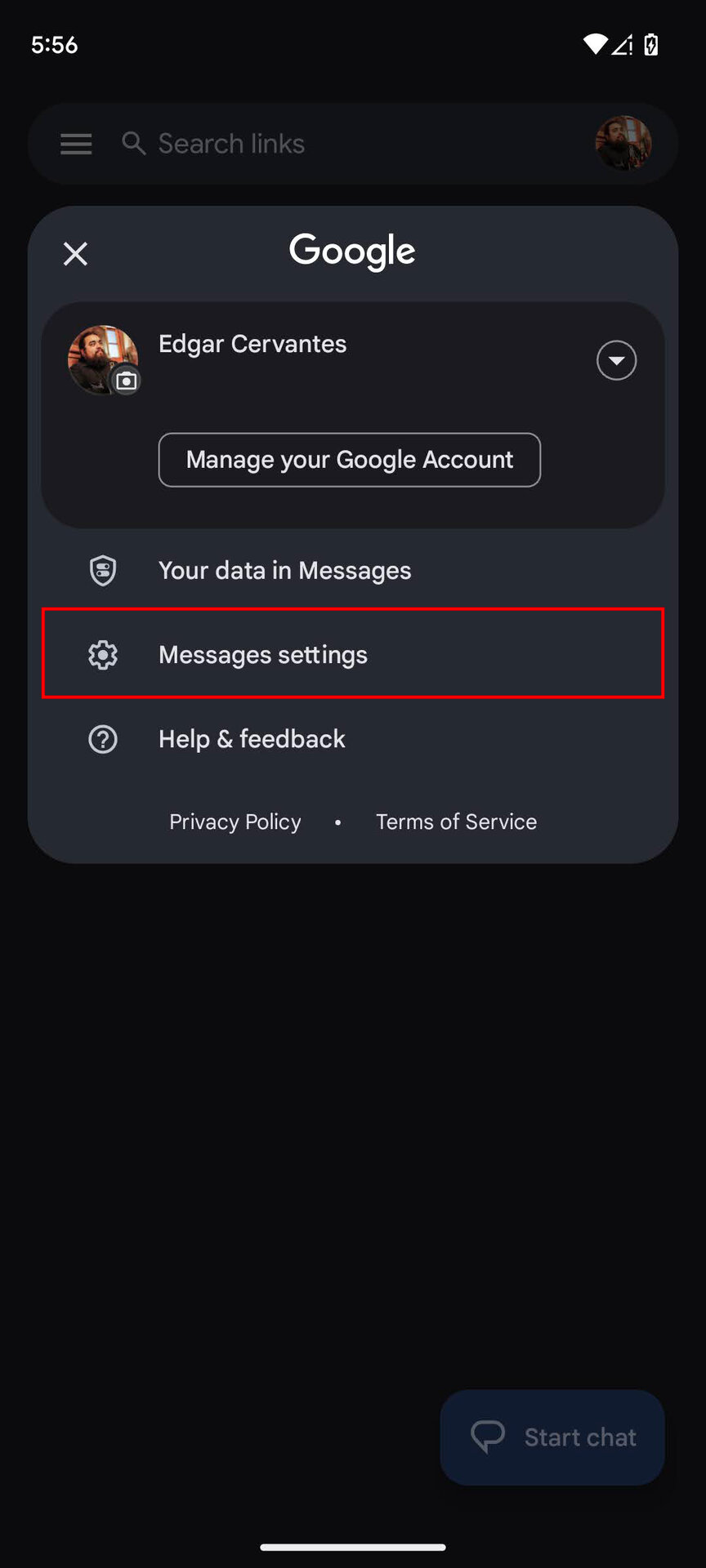 How to edit Swipe actions on Google Messages 2