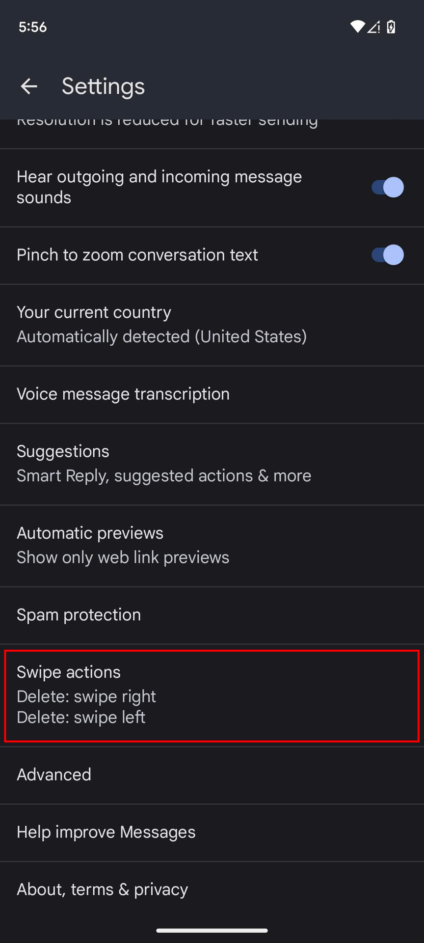 How to edit Swipe actions on Google Messages 3