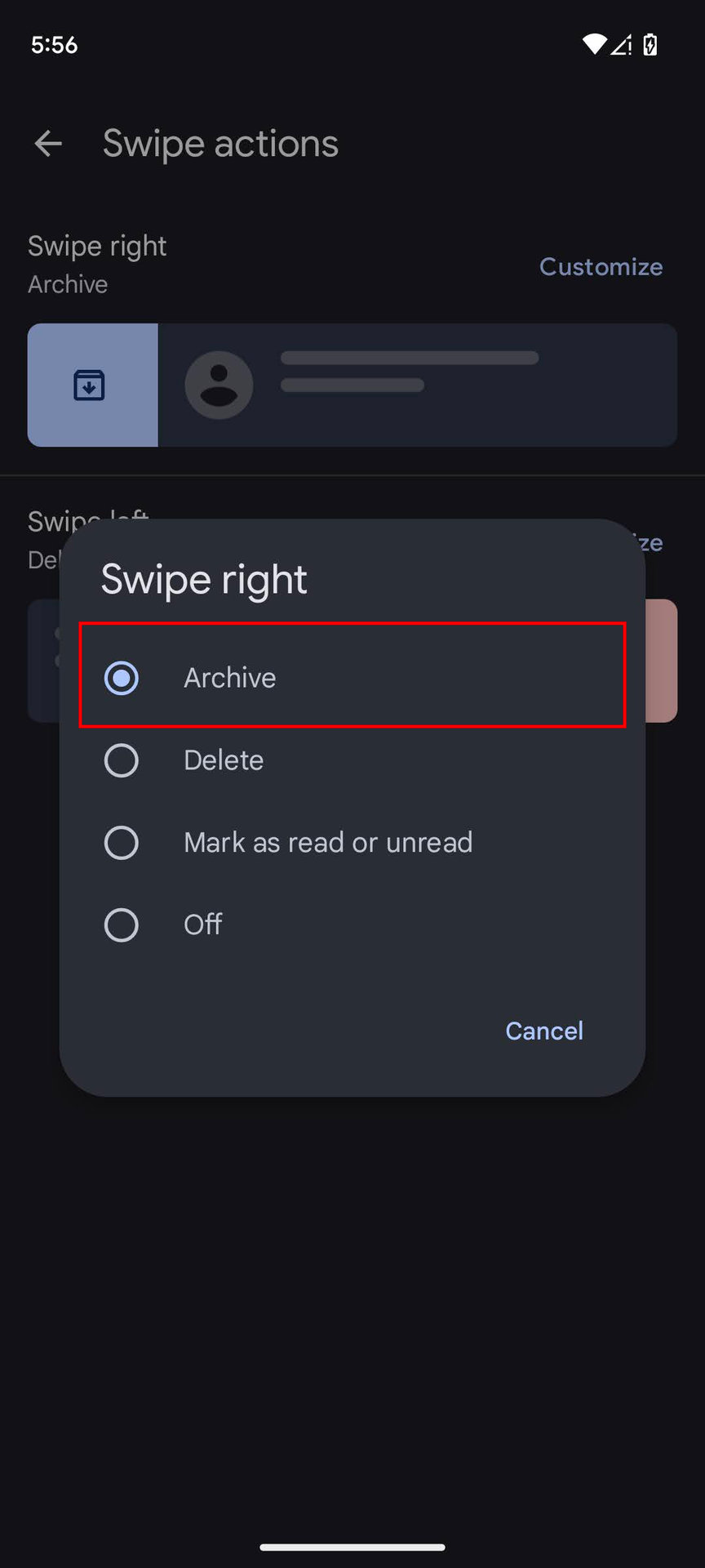 How to edit Swipe actions on Google Messages 5