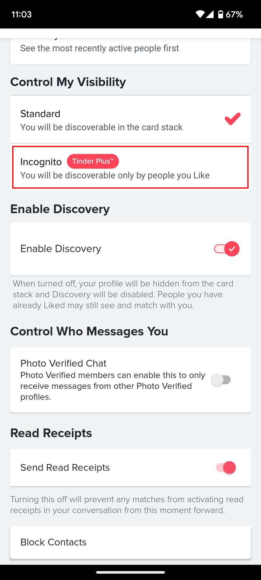 How to hide your Tinder profile using Incognito (2)