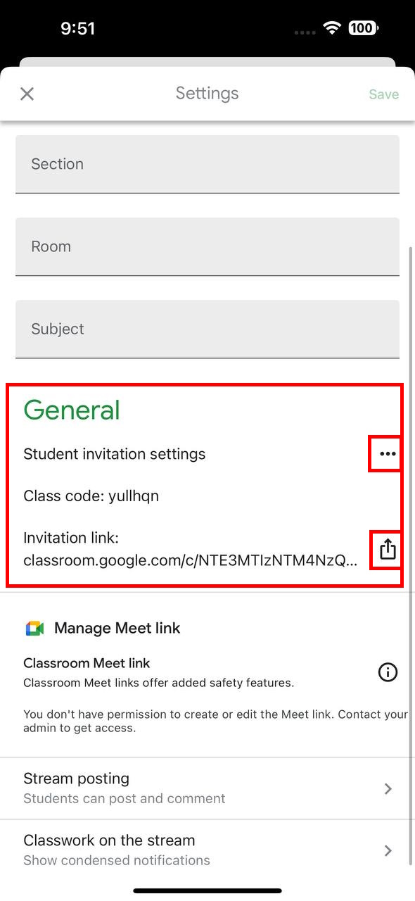 How to invite students to Google Classroom on mobile 2