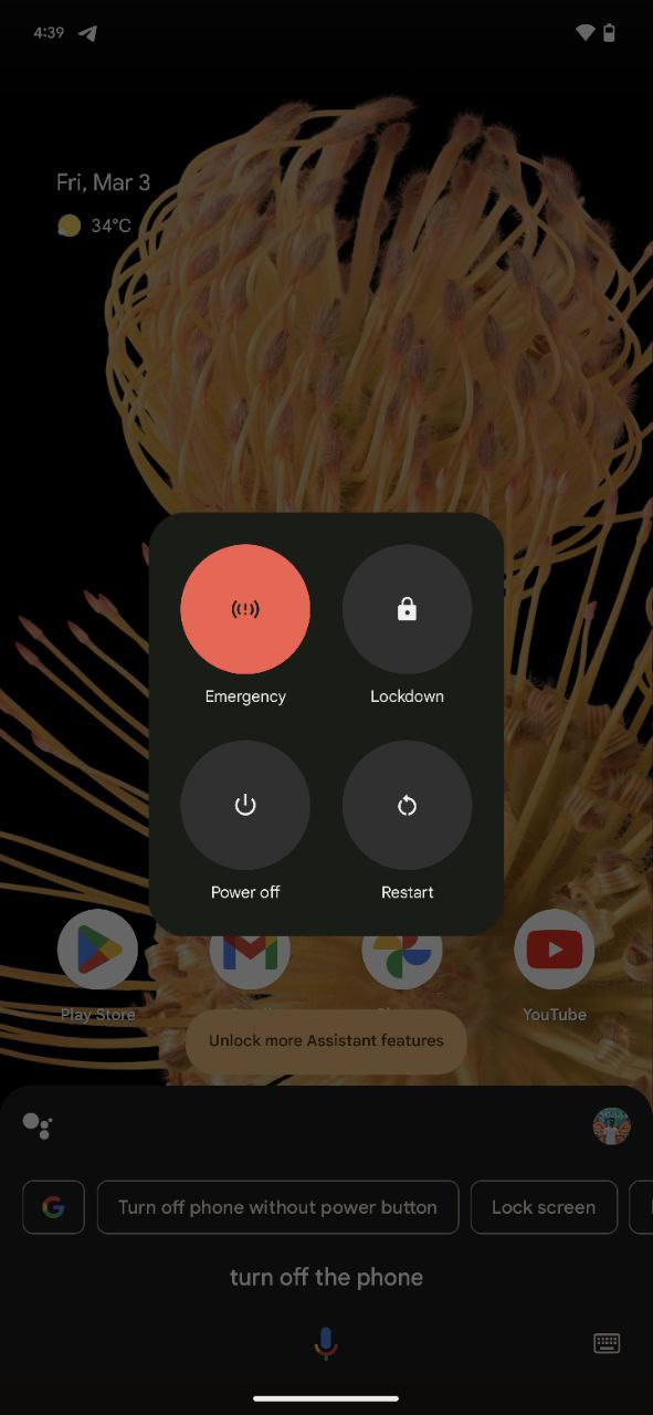 How to power off or restart the Google Pixel 7 and 7 Pro Google Assistant