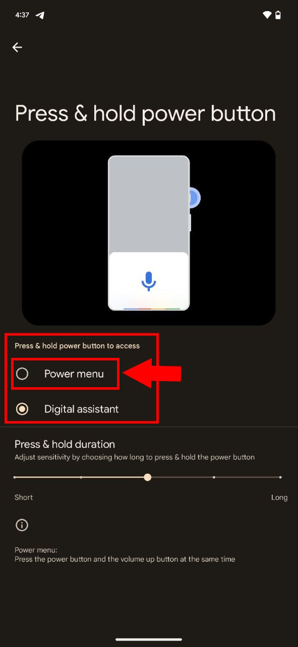 How to power off or restart the Google Pixel 7 and 7 Pro Remapping the side key 4