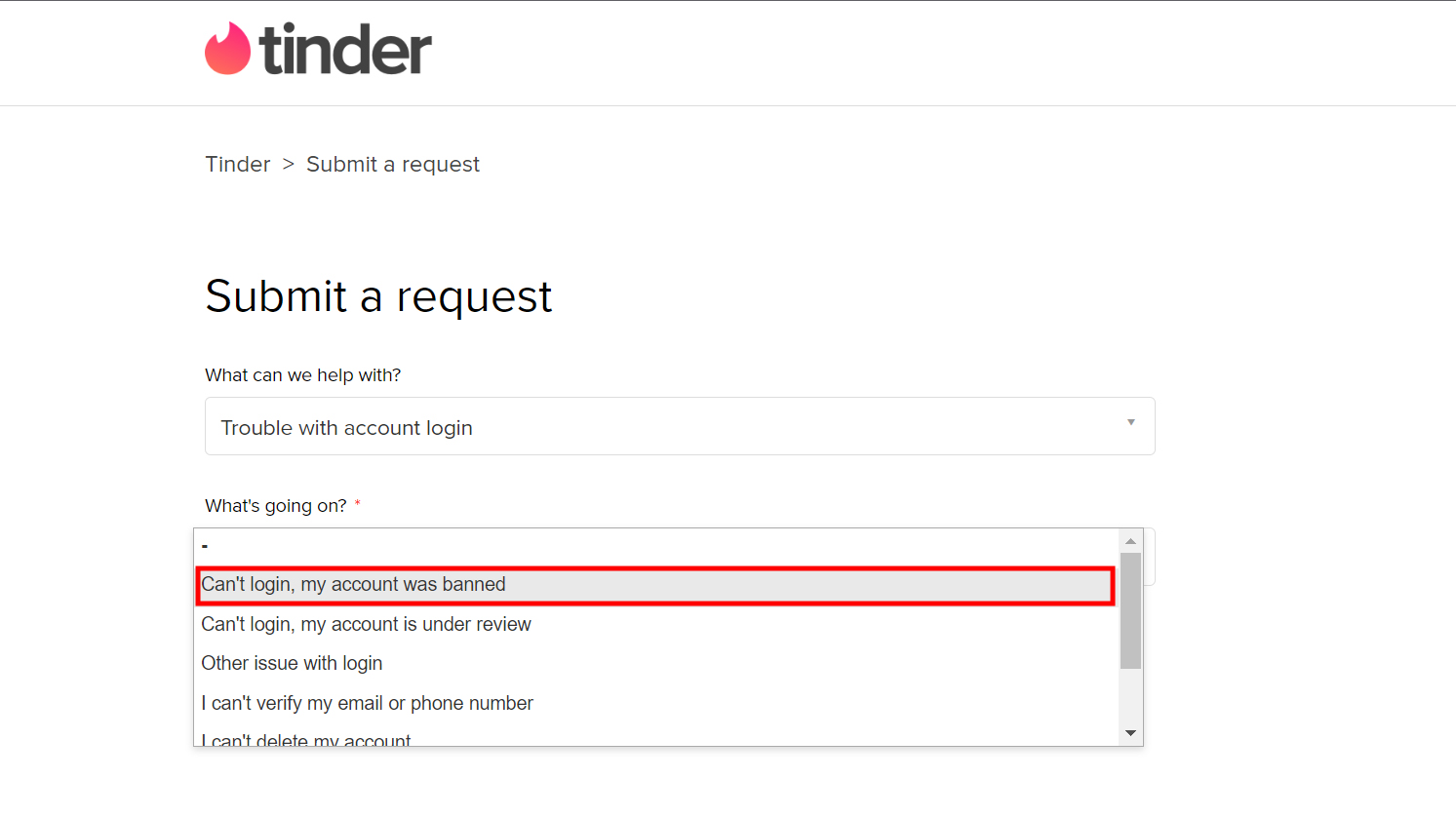 How to submit a Tinder request to get account unbanned (2)