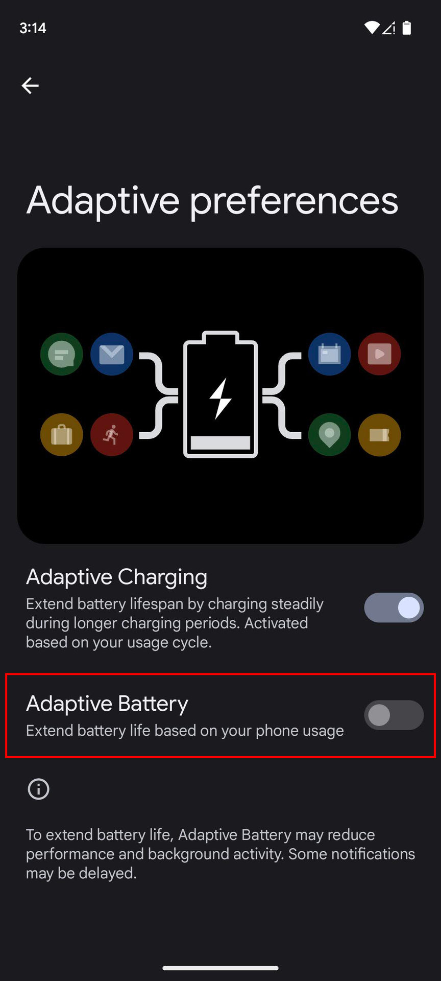 How to turn off Battery Saver and Adaptive Battery (5)