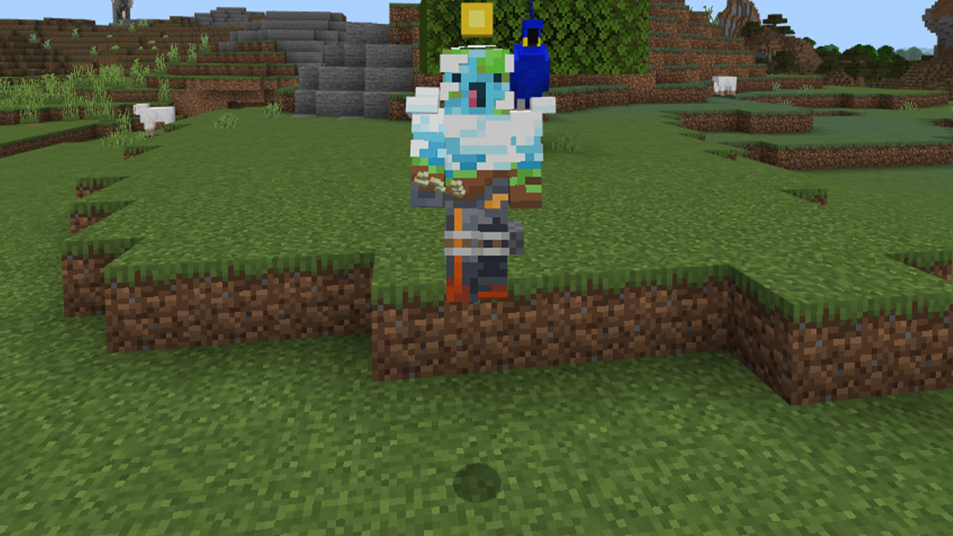 Jumping with parrot in Minecraft