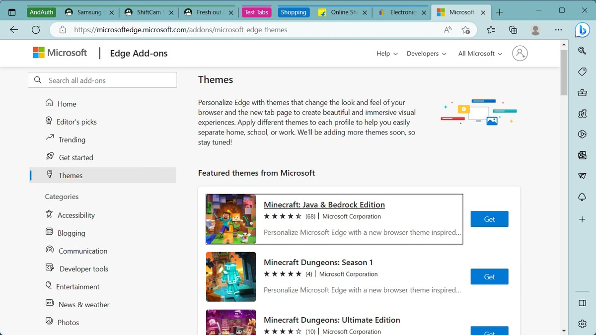 Microsoft Edge Microsoft Store Themes