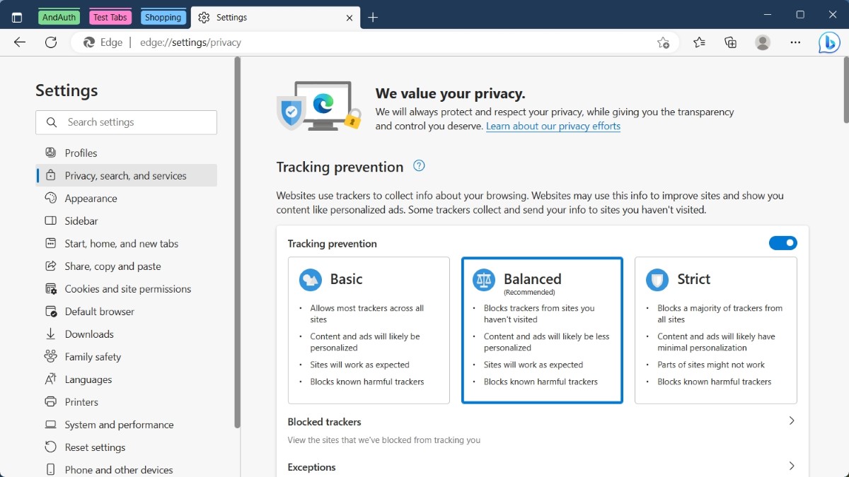 Microsoft Edge Security and Privacy