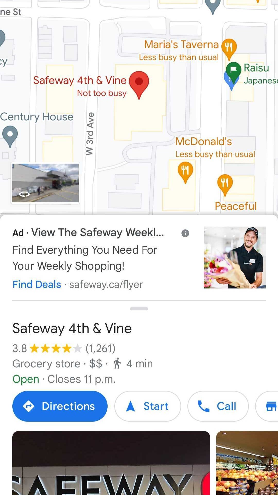 Safeway ad google maps