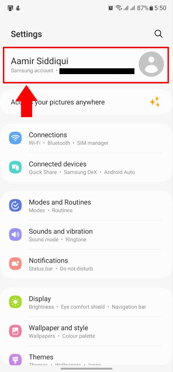 Samsung Find My Phone Adding two factor to Samsung account 1