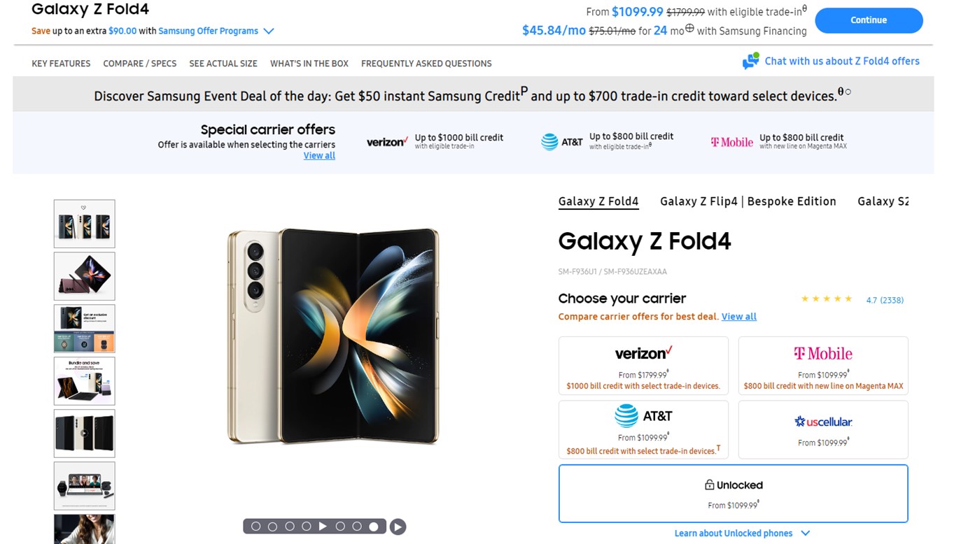 Samsung Galaxy Z Fold 4 Deal