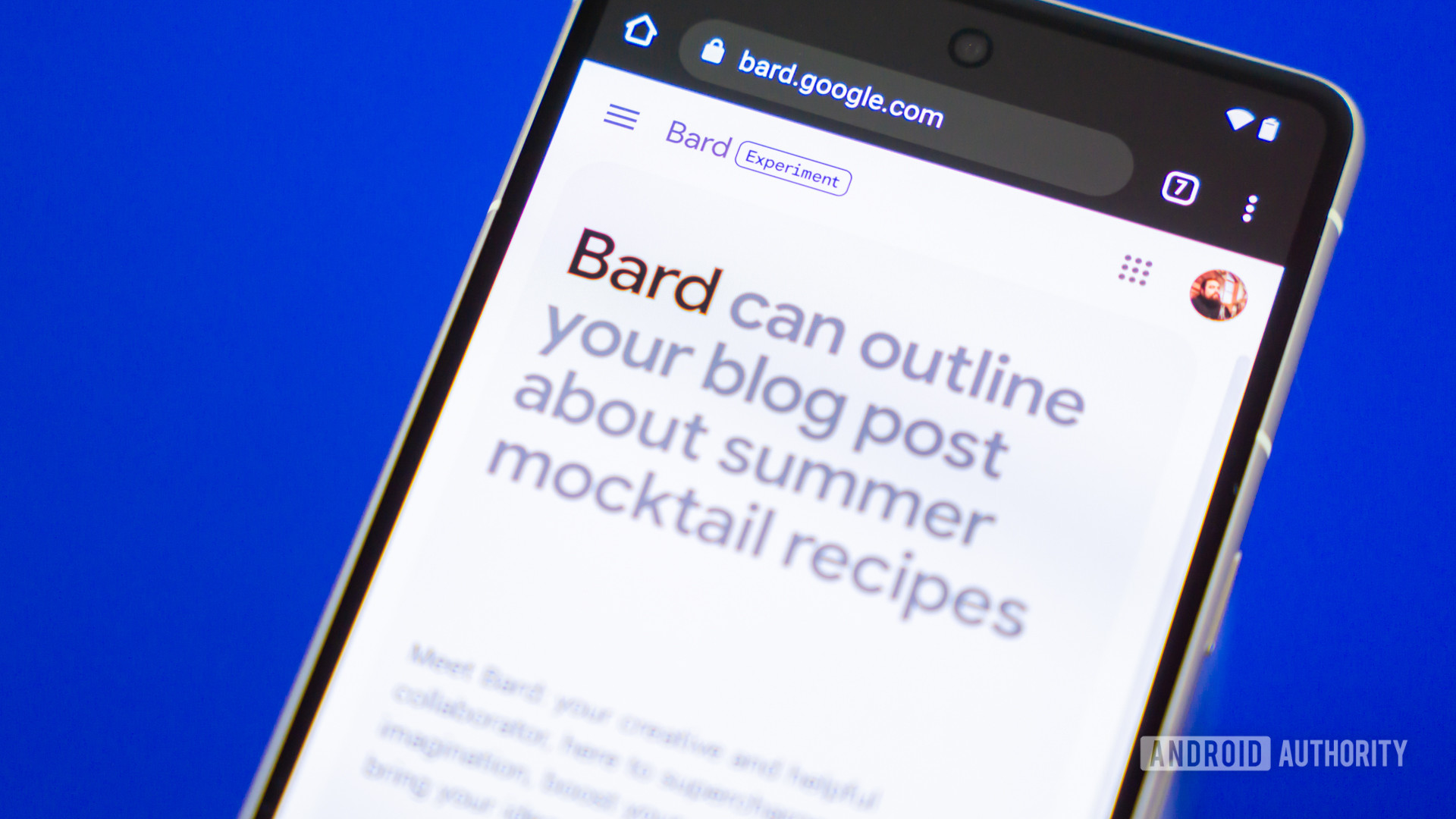 Stock photo of Google Bard website on phone 5