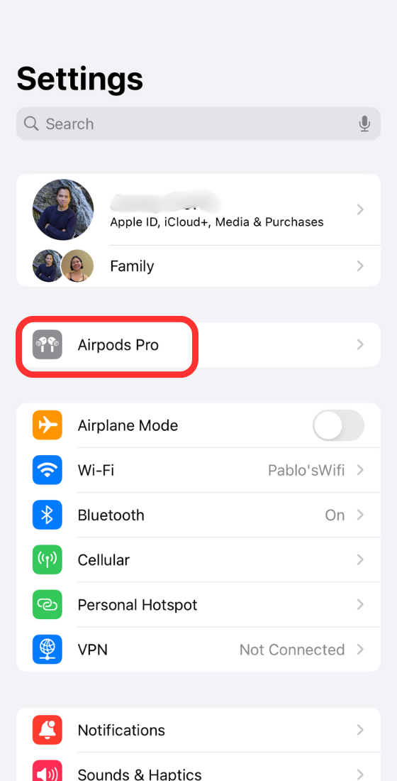 Tap on your Airpods Pro