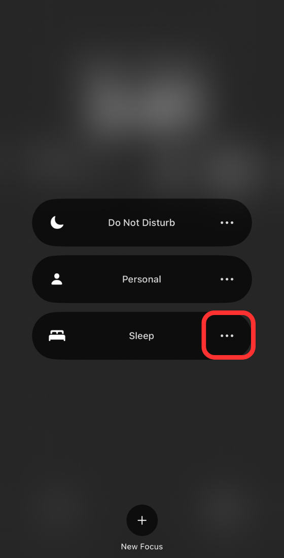 Tap the three dot icon next to Sleep