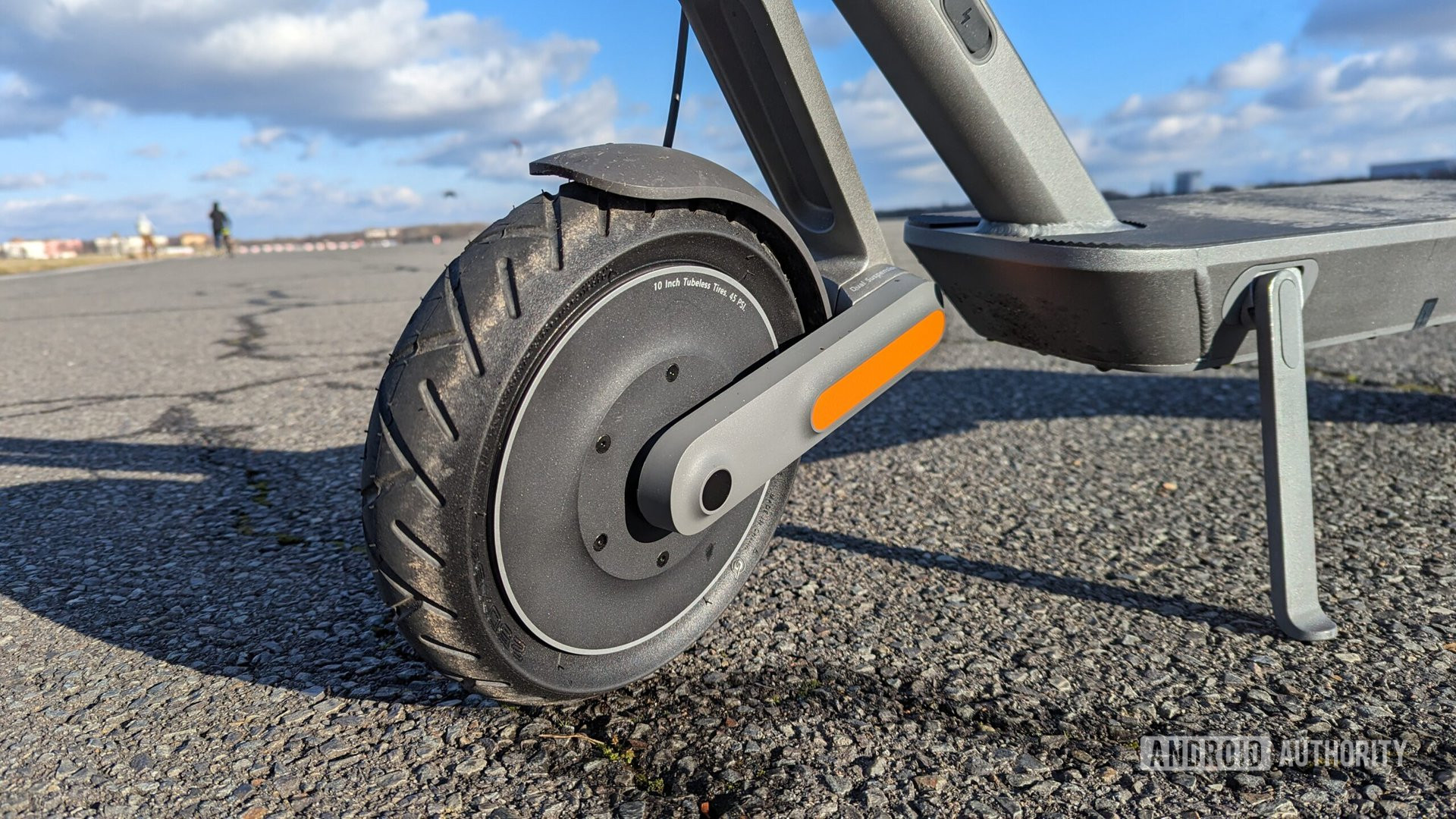 Xiaomi Electric Scooter 4 Ultra front tire closeup