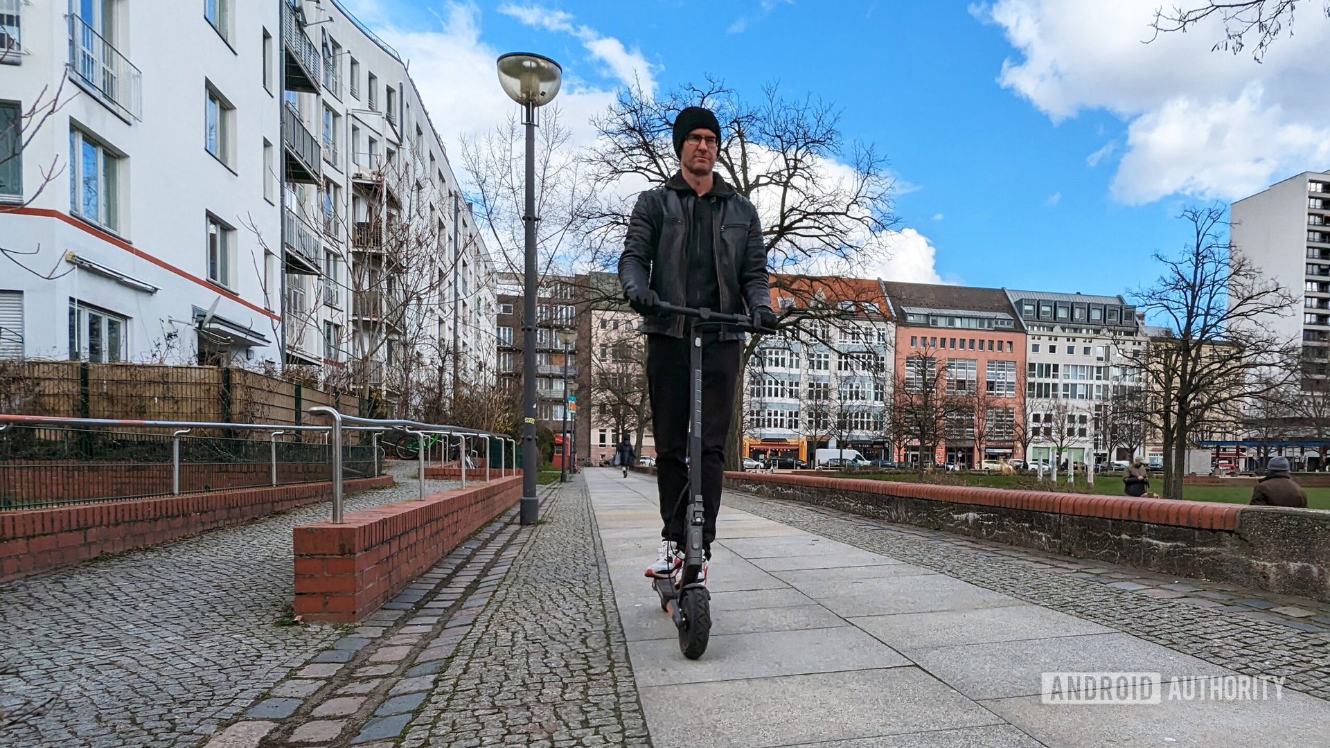 Xiaomi Electric Scooter 4 Ultra ridden by a man front on