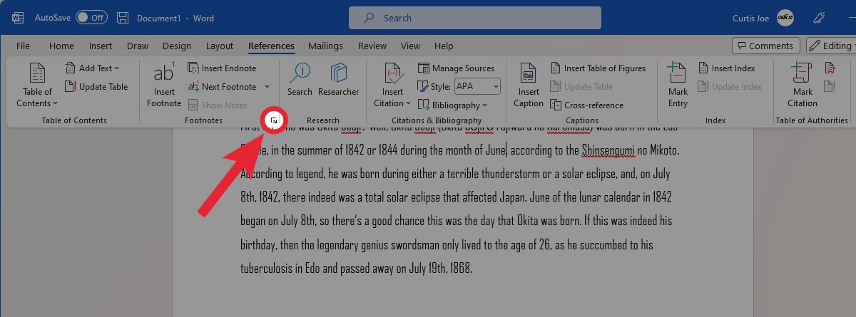 footnote settings