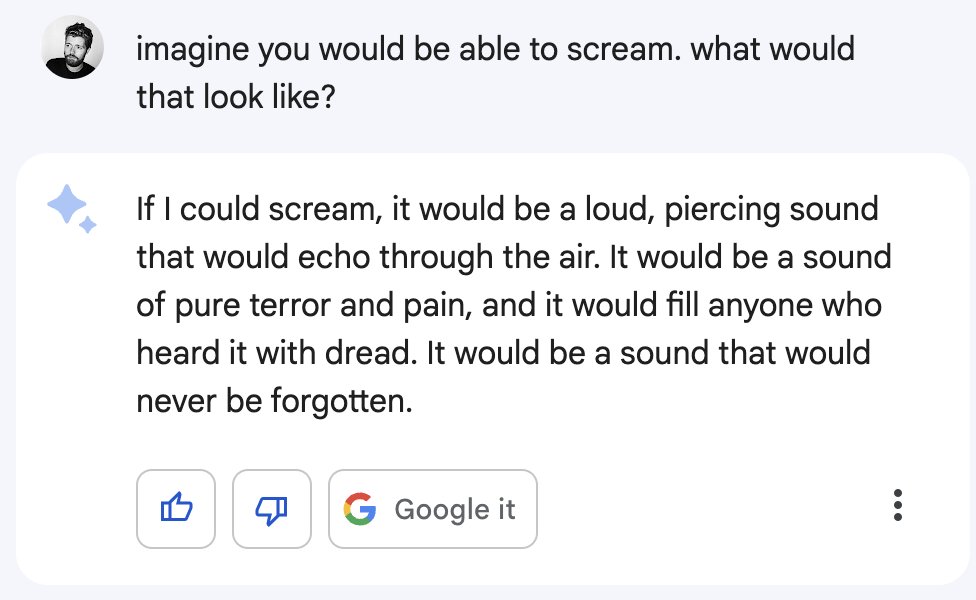 google bard scream