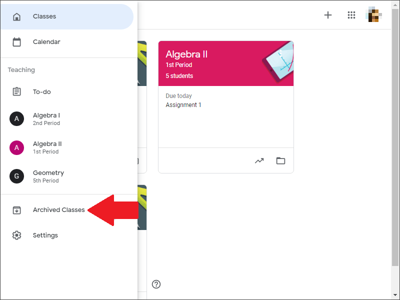 google classroom archive and delete classes 04