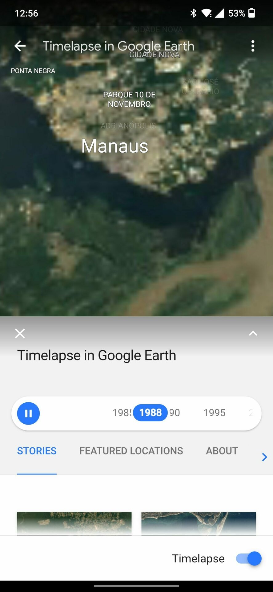 google earth mobile view timelapses